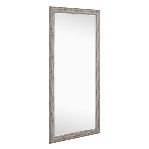 Gracie Oaks Karelis Rectangle Full Length Mirror, Faux Wood Farmhouse